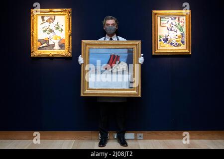 Am 11.. März 2022 fand bei Christies eine Fotozelle für den modernen britischen und irischen Art Evening-Verkauf statt. Der Verkauf präsentiert fantastische Skulptur von Dam Stockfoto