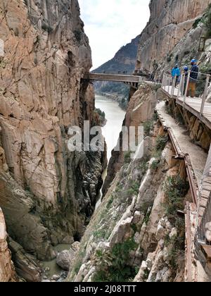 Blick auf El Caminito del Rey, Ardales, Malaga, Spanien. Bild: Julian Brown Stockfoto