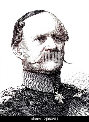 Porträt des Fürsten Friedrich August Eberhard von Württemberg, 24. Januar 1813 - 12. Januar 1885, war ein königlich-preußischer Oberst der Kavallerie im Rang eines Generalfeldmarschalls und Kommandiergenerals des Gardekorps, Kommandant der Norddeutschen Bundeswehr / Porträt von Prinz Friedrich August Eberhard von Württemberg, 24. Januar 1813 - 12. Januar 1885, war ein königlich-preußischer Generaloberst der Kavallerie im Rang eines Generalfeldmarschalls und Kommandierender General des Gardekorps, Commandeur des Norddeutschen Bundesheeres, historisch, C:CC5historical, digital im Stockfoto