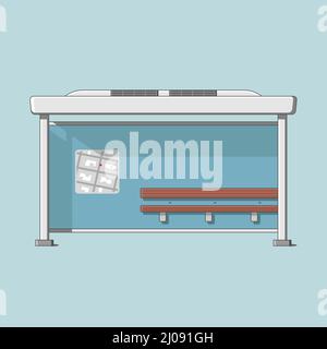 Moderne Bushaltestelle mit Solarzellen auf dem Dach Stock Vektor