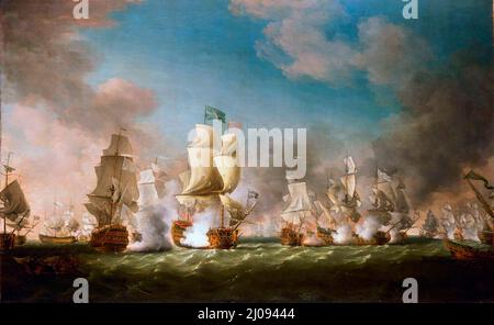 Die Schlacht am Kap Passaro, 11. August 1718 - Richard Paton, 1767 Stockfoto