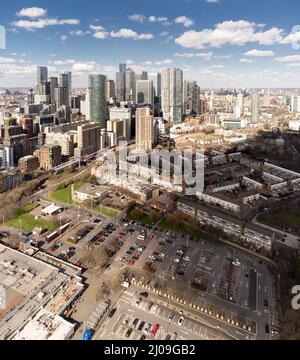 Isle of Dogs, Millwall Outer Dock, London Canary Wharf Stockfoto