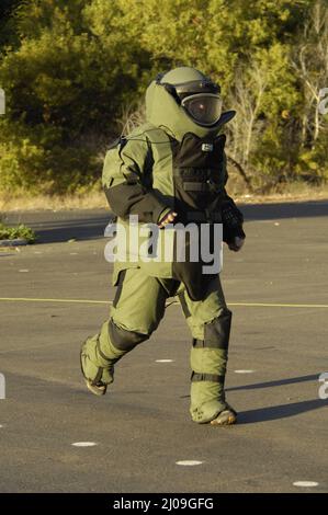 San Diego Fire-Rescue EOD-Techniker unterwegs Stockfoto