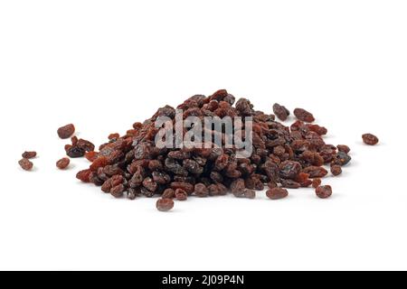 Rosinen auf weißem Hintergrund Stockfoto