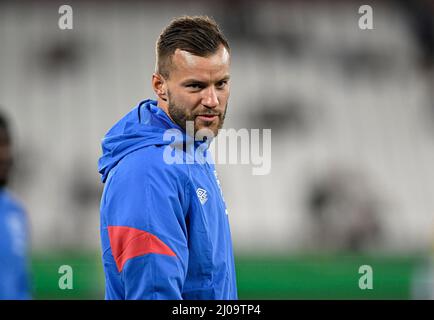 London, Großbritannien. 17.. März 2022. Während des Spiels der West Ham gegen Sevilla UEFA Europa League im London Stadium, Stratford, London, Großbritannien. Quelle: MARTIN DALTON/Alamy Live News Stockfoto