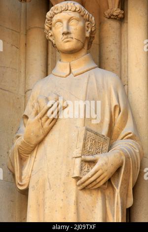 Saint-Etienne. 13 ème siècle. Portail de la Vierge. Cathédrale Saint-Etienne. Metz. Lothringen. Mosel. Frankreich. Stockfoto