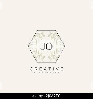 JO Anfangsbuchstabe Blume Logo Vorlage Vektor Premium-Vektor Stock Vektor