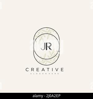 JR Anfangsbuchstabe Blume Logo Vorlage Vektor Premium-Vektor Stock Vektor