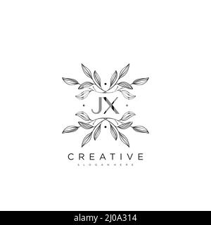 JX Anfangsbuchstabe Blume Logo Vorlage Vektor Premium-Vektor Stock Vektor