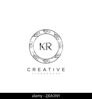 KR Anfangsbuchstabe Blume Logo Vorlage Vektor Premium-Vektor Stock Vektor