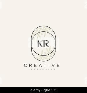 KR Anfangsbuchstabe Blume Logo Vorlage Vektor Premium-Vektor Stock Vektor
