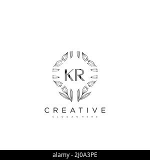 KR Anfangsbuchstabe Blume Logo Vorlage Vektor Premium-Vektor Stock Vektor