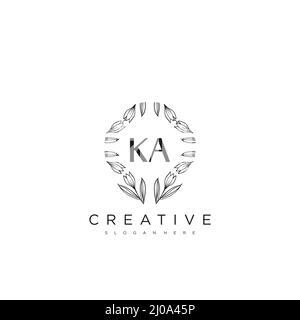 KA Initial Letter Flower Logo Template Vektor Premium-Vektor Stock Vektor