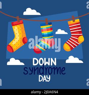 Daunen-Syndrom-Socken Stock Vektor