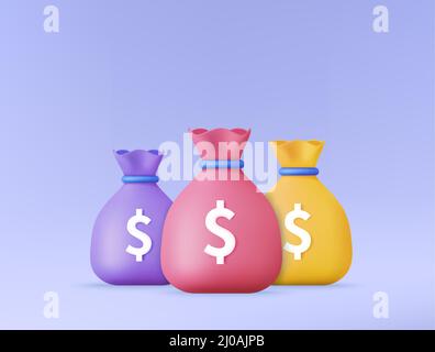 Geldbeutel-Symbol, Sparkonzept. Stock Vektor