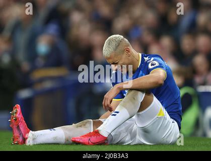 Liverpool, Großbritannien. 17.. März 2022. Richarlison von Everton während des Spiels der Premier League im Goodison Park, Liverpool. Bildnachweis sollte lauten: Darren Staples / Sportimage Credit: Sportimage/Alamy Live News Stockfoto