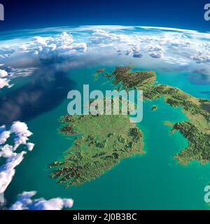 Fragmente des Planeten Erde. Irland und Großbritannien Stockfoto