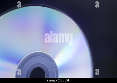 Nahaufnahme Makrofoto der glänzenden Unterseite der cd-dvd-Disk Stockfoto