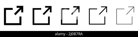 Satz von Symbolen für externe Links Stock Vektor