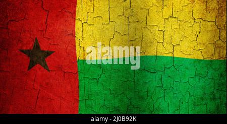 Grunge Guinea-Bissau Flagge Stockfoto