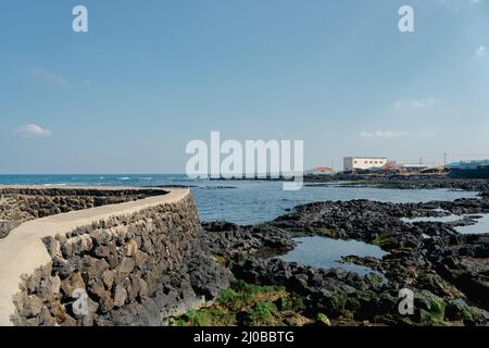 Sea Village, Jeju Olle Trail Route 18 auf der Insel Jeju, Korea Stockfoto