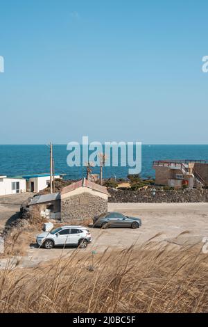 Jocheon-eup Sea Village, Jeju Olle Trail Route 18 auf der Insel Jeju, Korea Stockfoto