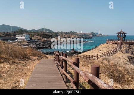 Dakmeor Coastal Road, Jeju Olle Trail Route 18 in Jeju Island, Korea Stockfoto