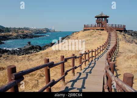 Dakmeor Coastal Road, Jeju Olle Trail Route 18 in Jeju Island, Korea Stockfoto