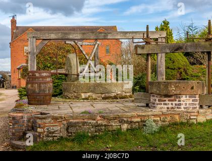 Bau in Flyford Flavell, Worcestershire, England. Stockfoto