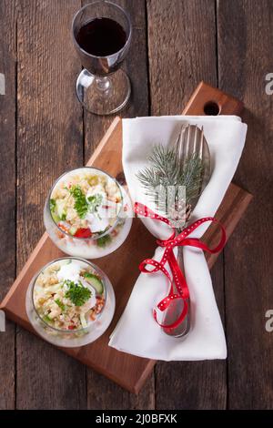 Salat mit Gemüse Stockfoto