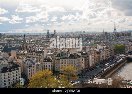 Wasserspeier an der Kathedrale Notre-Dame, Paris, Frankreich Stockfoto