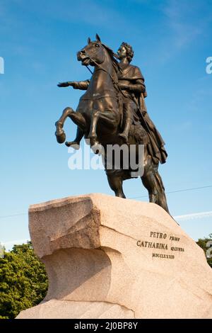 Denkmal für Zar und Kaiser Peter i. der große (The Bronze Reiter), Sankt Petersburg. Russland Stockfoto