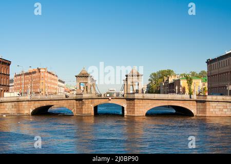 Staro-Kalinkin-Brücke auf dem Fontanka-Fluss, Sankt - Petersburg. Petersburg, Russland Stockfoto