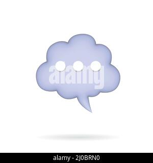 Sprache, Dialog Blase und Kommunikation, - realistische Symbol. 3D Vektor. Stock Vektor