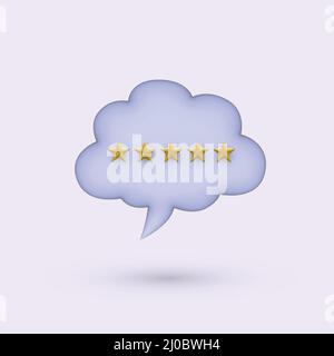 Bewertung von Kunden und Konzept für Kundenfeedback. 3D Vektor. Stock Vektor