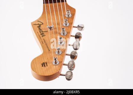 Fender stratocaster Kopfplatte Stockfoto