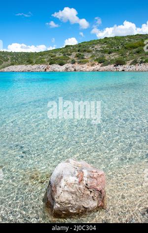 The beautiful Agia Dynami beach on Chios Island in Greece. Stockfoto