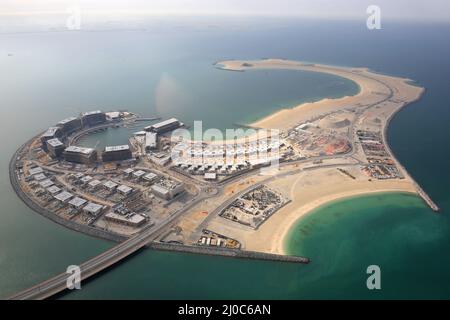 Luftaufnahme der Insel Dubai Daria Island Stockfoto
