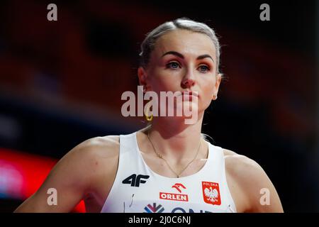 Belgrad, Serbien. 18. März 2022. Justyna Swiety-Ersetic aus Polen während der Leichtathletik-Hallenweltmeisterschaften in der Belgrader Arena am 18. März 2022 in Belgrad, Serbien (Foto von Nikola Krstic/Orange Picics) Atletiekunie Credit: Orange Pics BV/Alamy Live News Stockfoto