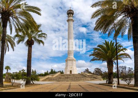 La Rabida, Spanien - 14. märz 2022: Das Denkmal für die Entdecker Amerikas in La Rabida Stockfoto