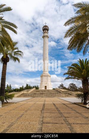 La Rabida, Spanien - 14. märz 2022: Das Denkmal für die Entdecker Amerikas in La Rabida Stockfoto