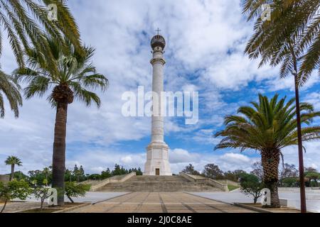 La Rabida, Spanien - 14. märz 2022: Das Denkmal für die Entdecker Amerikas in La Rabida Stockfoto