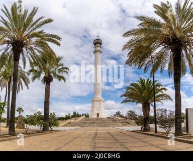 La Rabida, Spanien - 14. märz 2022: Das Denkmal für die Entdecker Amerikas in La Rabida Stockfoto