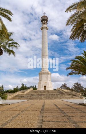 La Rabida, Spanien - 14. märz 2022: Das Denkmal für die Entdecker Amerikas in La Rabida Stockfoto