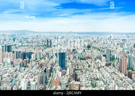 Asia Business Konzept für Immobilien- und Firmenbau - Panorama modernes Stadtbild Gebäude Vogelperspektive Luftaufnahme unde Stockfoto
