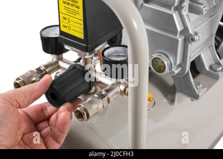 Detail Luftkompressor Stockfoto