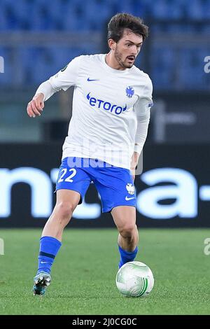 Rom, Italien. 17. März 2022. Toni Domgjoni von SBV Vitesse während der UEFA Conference League-Spielrunde mit 16 Sekunden zwischen Roma und Vitesse im Stadio Olimpico, Rom, Italien, am 17. März 2022. Kredit: Giuseppe Maffia/Alamy Live Nachrichten Stockfoto