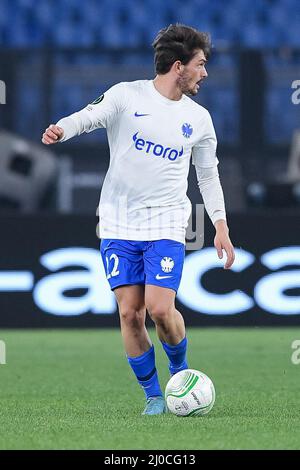 Rom, Italien. 17. März 2022. Toni Domgjoni von SBV Vitesse während der UEFA Conference League-Spielrunde mit 16 Sekunden zwischen Roma und Vitesse im Stadio Olimpico, Rom, Italien, am 17. März 2022. Kredit: Giuseppe Maffia/Alamy Live Nachrichten Stockfoto