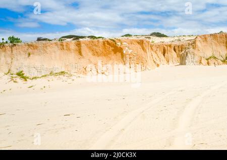 Collapse Canoa quebrada Beach Logo im Bundesstaat ceara Stockfoto