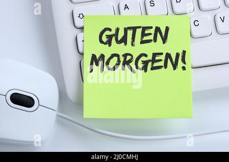 Guten Morgen Begrüßung willkommen Business-Konzept-Maus Stockfoto